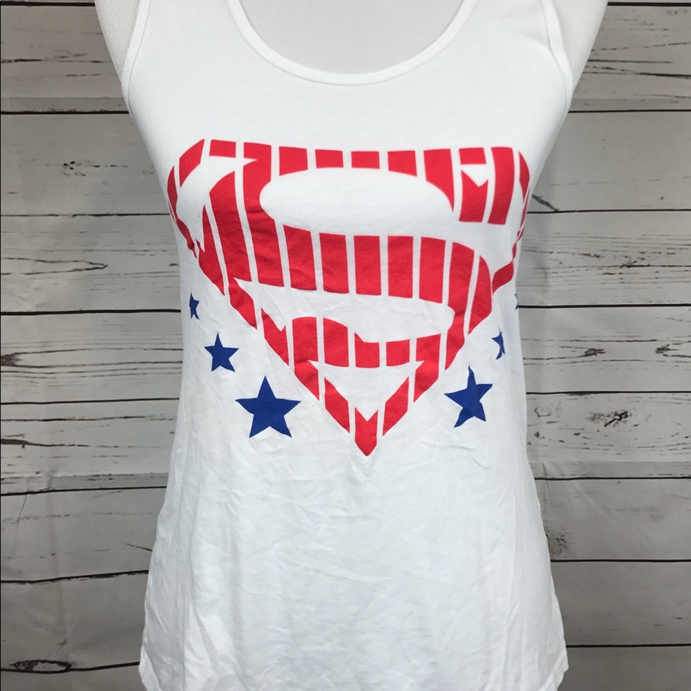 Superman America Red White Blue Tank Top size M